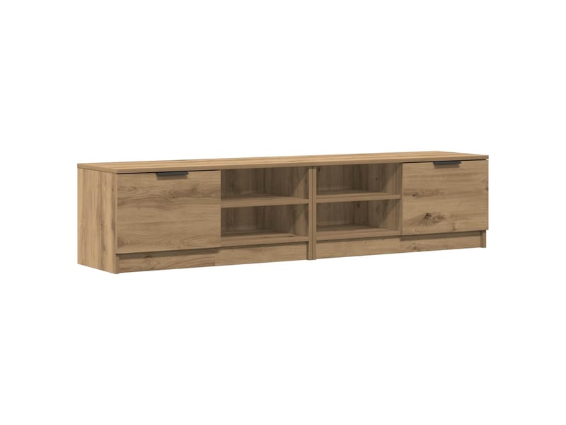  Lot de 2 meuble tv bas salon chêne artisanal 80x35x36,5cm bois d'ingénierie  - Conforama E
