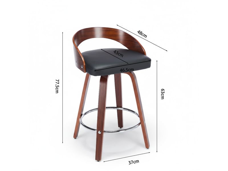  Lot de 2 tabourets de bar pivotants en similicuir pu noir W3223P403701 - Conforama C