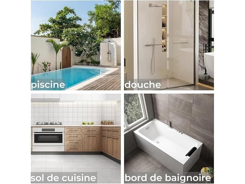  Tapis de bain 40*60cm galet absorbant antidérapant blanc surface à séchage rapide toucher agréable reste stable au sol facile  - Conforama E