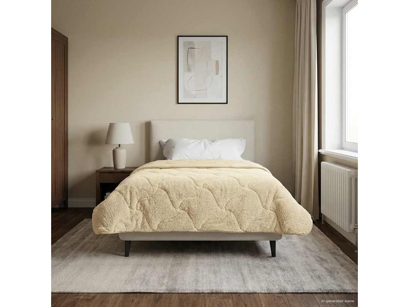  Duvet - couette complet toute l'année matelassé crème 140 x 220 cm  - Conforama B