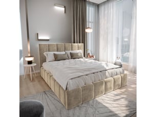 Lit coffre 120x200cm <strong>MASSENO</strong> <strong></strong> coloris beige