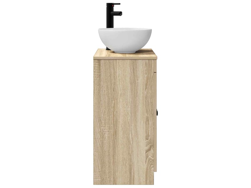  Meuble salle de bain avec évier, meuble de rangement chêne sonoma 54x35x83 cm shl6746  - Conforama E