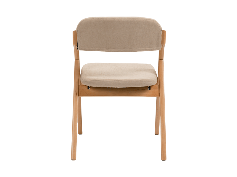  Lot de 2 chaises pliantes, chaises salle à manger, housse d'assise amovible, 4 pieds bois, kaki  - Conforama A