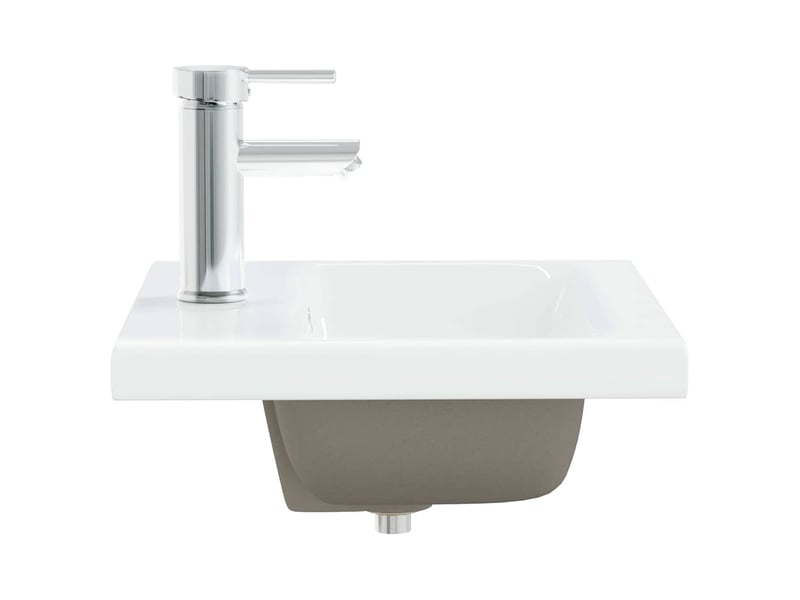  Lavabo encastré, vasque à poser avec robinet 42x39x18 cm céramique blanc cf65669  - Conforama D