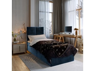 Lit avec rangement 100x200 cm <strong>MASSENO</strong>  <strong></strong> coloris bleu