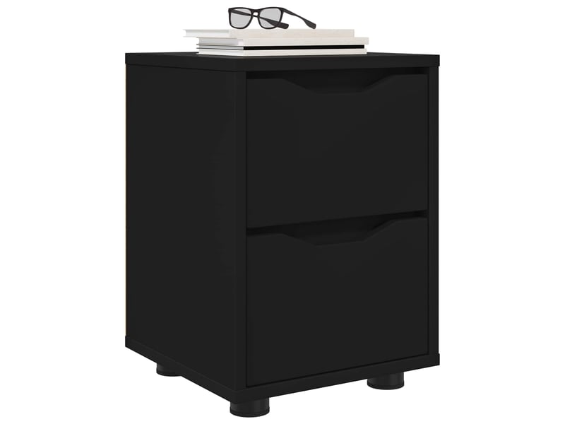  Tables de chevet - cabinet de chevet - table de nuit 2 pc noir 30,5 x 30 x 43 cm bois d'ingénierie  - Conforama B