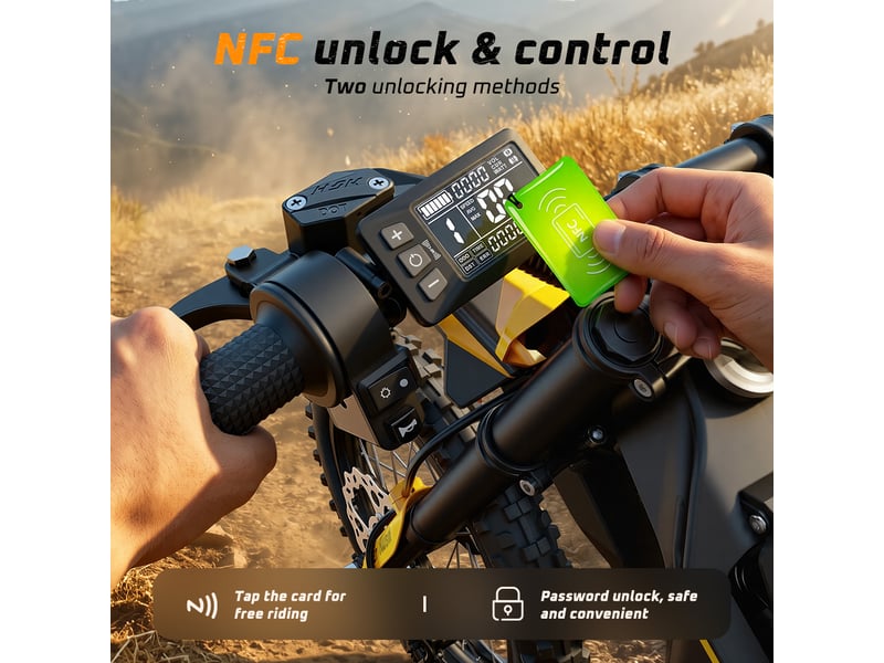  Mt2 moto cross électrique double suspension nfc, jaune  - Conforama E