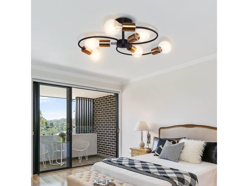  Plafonnier moderne, 6-lumières lampe plafond  - Conforama C