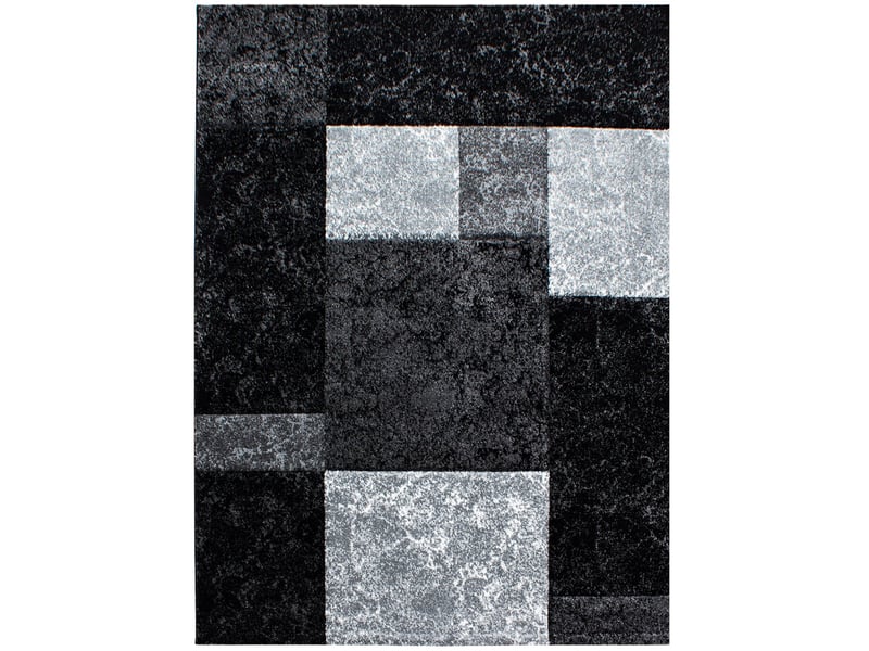 Carre - tapis géométrique à carreaux - noir et gris 120 x 170 cm HAWAII1201701330BLACK - Conforama A