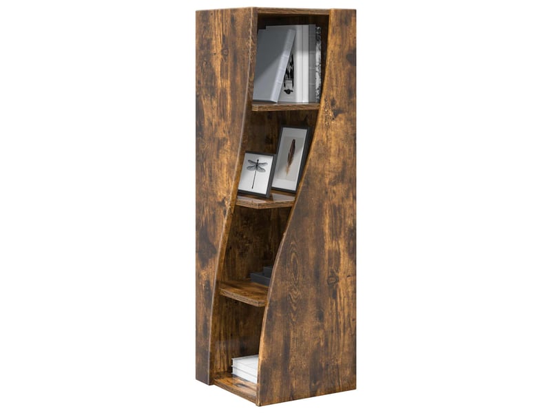  Meuble d'angle, meuble de rangement salon 32x32x102cm bois d'ingénierie chêne fumé  - Conforama C