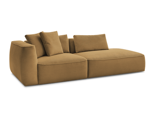 Canapé droit fixe BOBOCHIC LEOPOLD 3 places Velours jaune