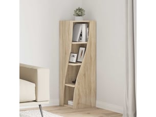 Meuble d'angle, meuble de rangement salon 32x32x102cm bois d'ingénierie chêne sonoma