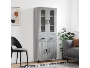 Buffet haut - bahut - meuble de rangement sonoma gris 69,5x34x180 cm bois d'ingénierie