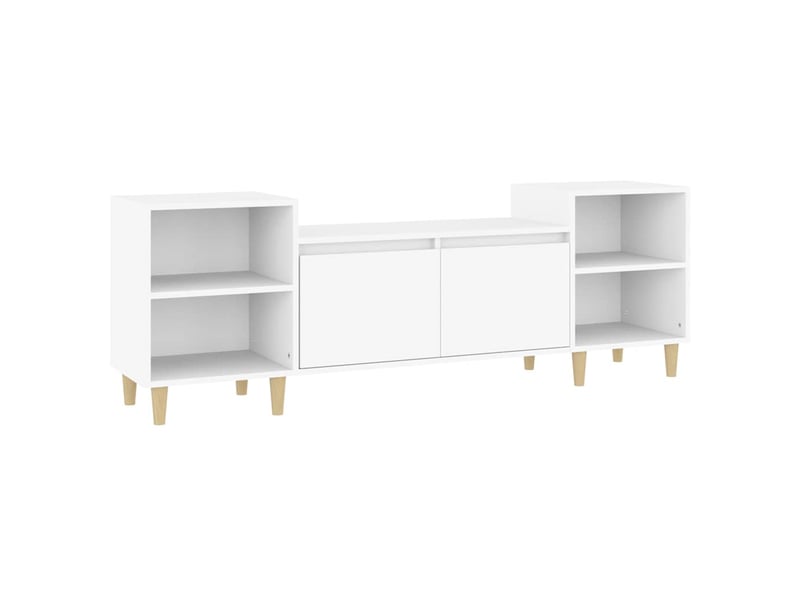  Meuble tv - banc tv - meuble de rangement blanc 160x35x55 cm bois d'ingénierie  - Conforama A