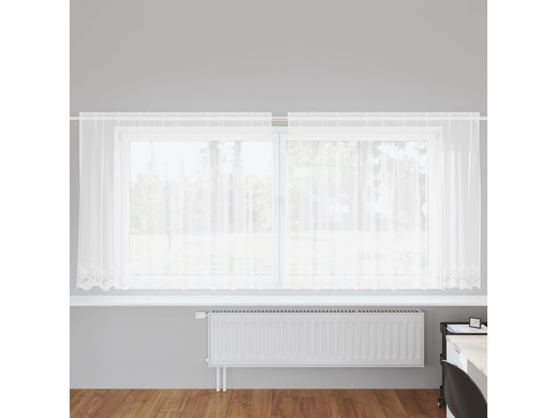 Rideau en dentelle, rideau ajouré, voilage blanc 180 x 300 cm polyester cf43695 - Conforama B