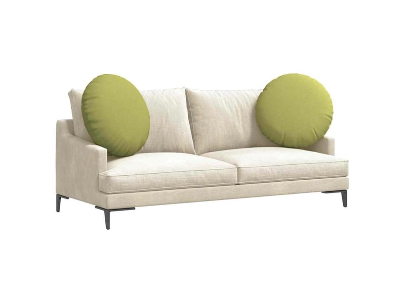 Lot de 2 coussins de siège, coussins décoratifs tissu vert clair ø80 x 29 cm cf59872 - Conforama C