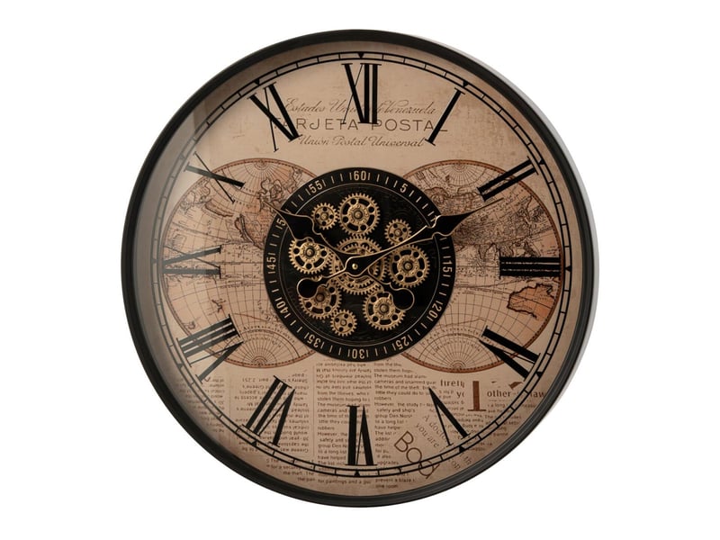  Horloge murale ronde mappemonde sofie 60cm beige  - Conforama A