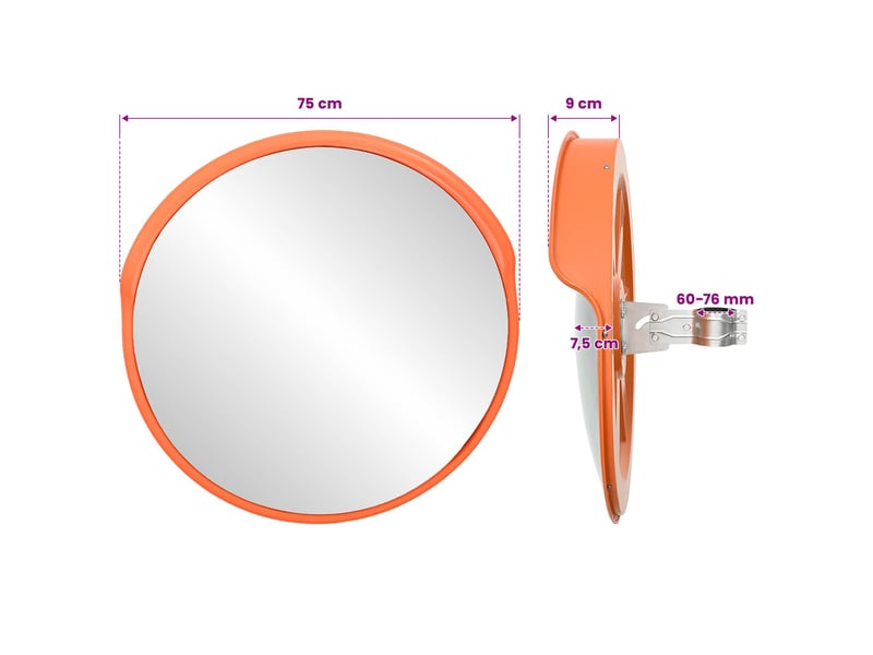  Miroir de circulation convex extérieur orange ø75 cm cf62693  - Conforama E