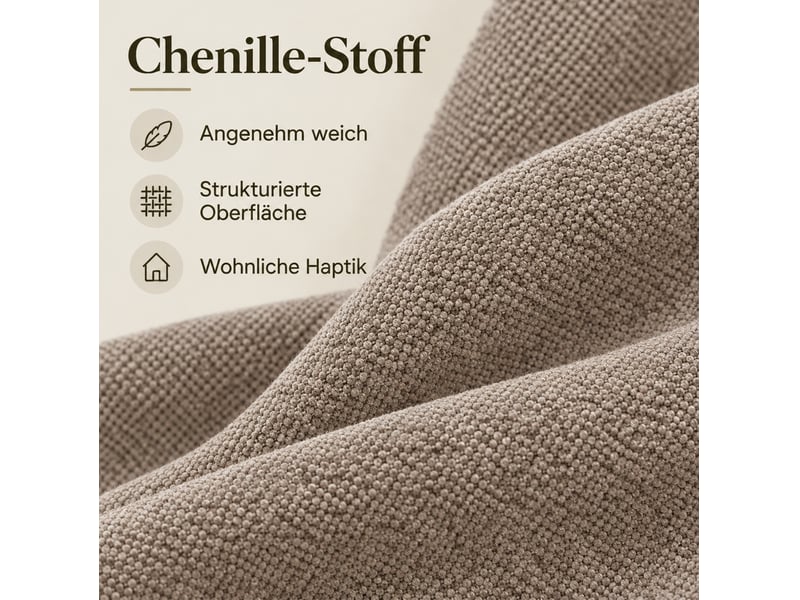  Lot de 2 chaises de salle à manger 60x49x80 cm en chenille taupe  - Conforama E