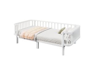 Lit simple 90x200 cm <strong>MIVRAY </strong>  <strong></strong> coloris blanc