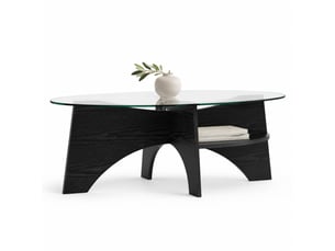 Table basse ovale coloris bicolore ULEVR  - 60 cmx104.9 cm