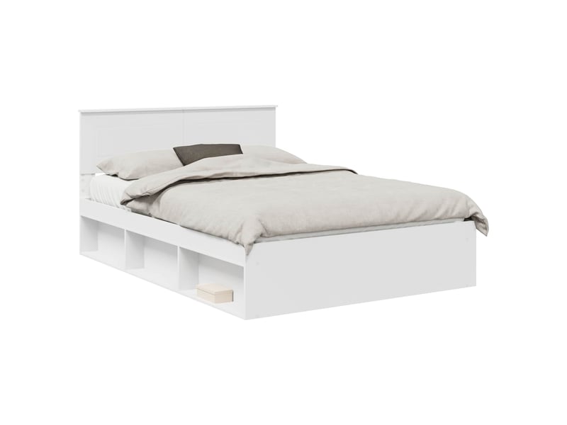  Lit double- lit adulte -  cadre de lit blanc 140 x 200 cm bois d'ingénierie  - Conforama A