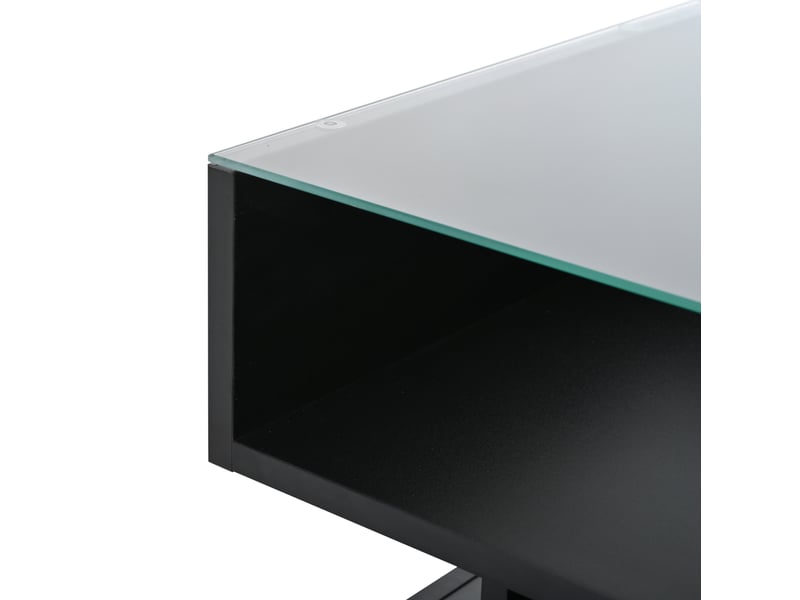  Table basse 80x80x45 cm relevable à rangement panneau de particules noir  - Conforama D
