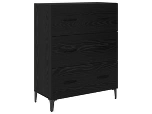 Buffet - bahut - meuble de rangement chêne noir 69,5 x 34 x 90 cm bois d'ingénierie et fer
