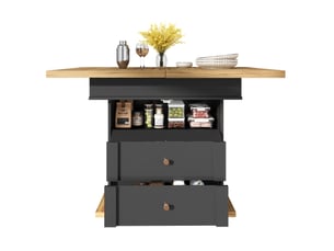 Table à manger extensible, 110-140x80 cm, repas, salle à manger, design moderne, pratique, mdf, coloris noir et naturel