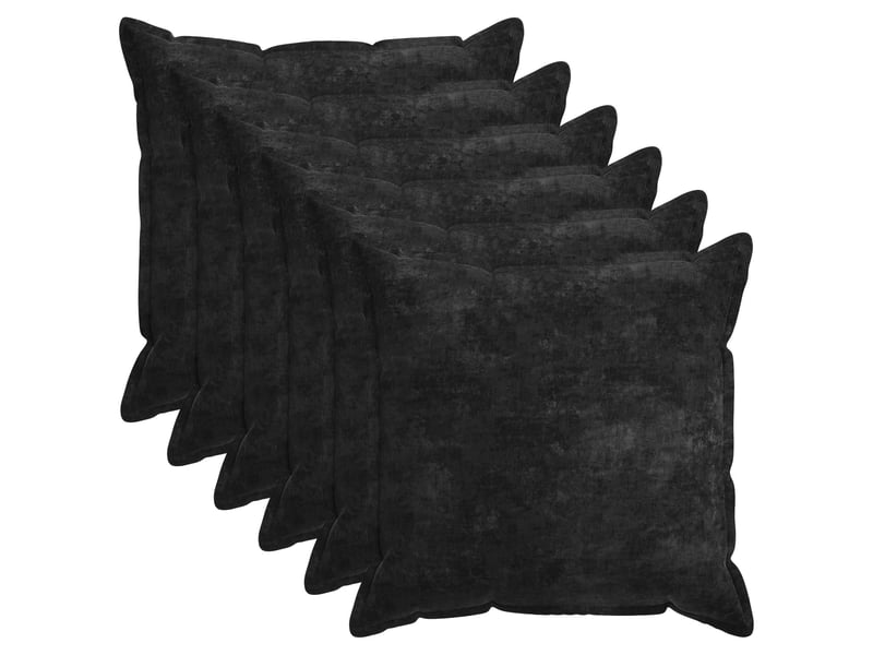  Lot de 6 housses de coussin houten anthracite 60 x 60 cm cf49795  - Conforama A