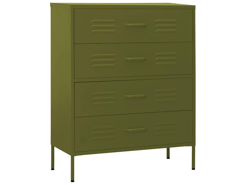  Commode, armoire à tiroirs bureau vert olive 80x35x101,5 cm acier  - Conforama A