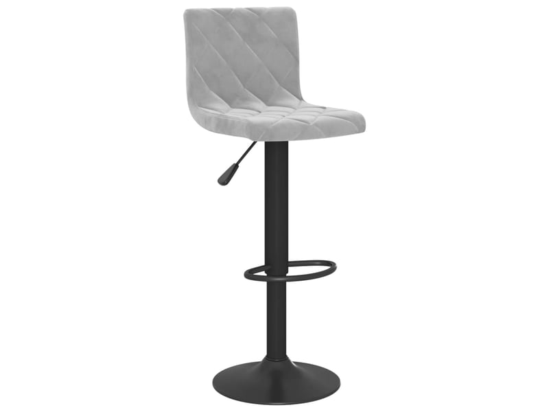  Lot de 2 tabouret de bar, chaise de bar gris clair velours shl15280  - Conforama C