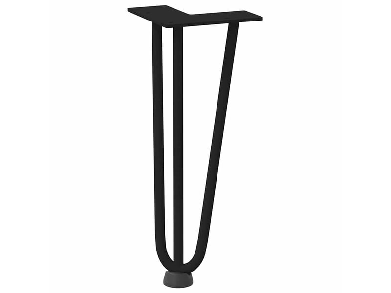  Lot de 4 pieds en épingle à cheveux pour table basse 30 cm design moderne avec niveleurs en acier massif noir 02_0056735  - Conforama C
