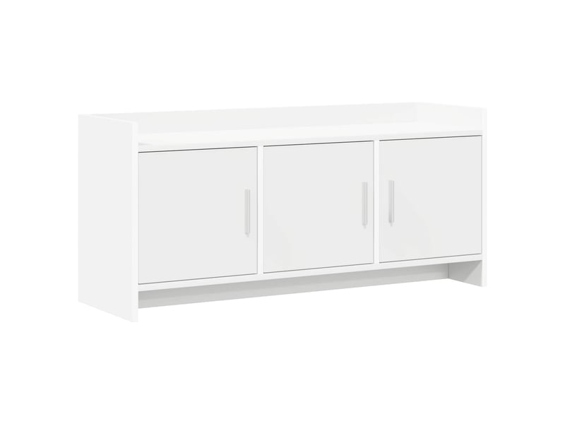  Meuble tv - banc tv - meuble de rangement 102 x 33 x 47 cm blanc bois d'ingénierie  - Conforama A