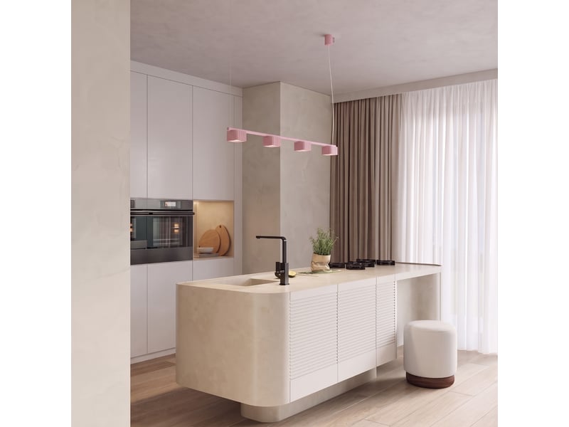  Lustre riff 4 rose gx53 aluminium moderne 208x122x10cm SL.3104 - Conforama C