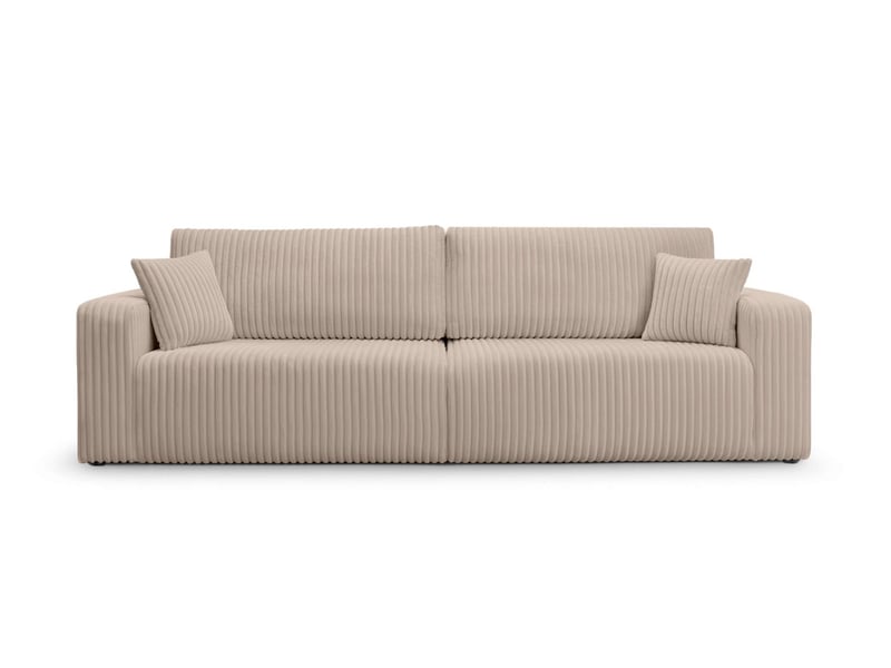  Canapé droit 3 places alya convertible en velours côtelé épais - taupe ALYA - Conforama E