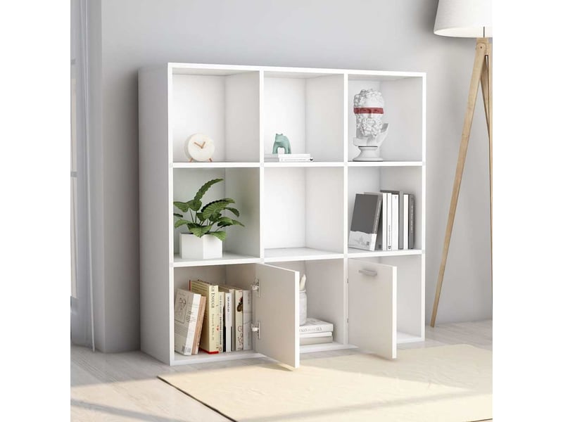  Bibliothèque, armoire à livres blanc 98x30x98 cm bois d’ingénierie  - Conforama D