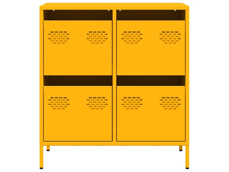  Buffet - bahut - meuble de rangement jaune moutarde 68x39x73,5 cm acier laminé à froid  - Conforama E