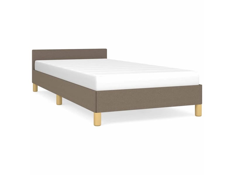  Lit simple- lit adulte -  cadre de lit avec tête de lit sans matelas taupe 80x200cm tissu  - Conforama A
