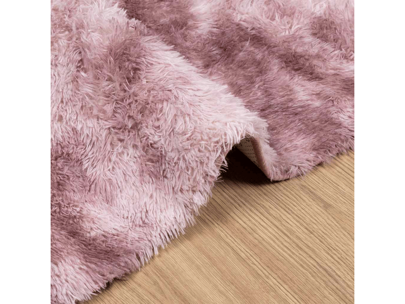  Tapis shaggy à poils longs navarra rose poudré 120x120 cm - comfortxl 4102865 - Conforama E
