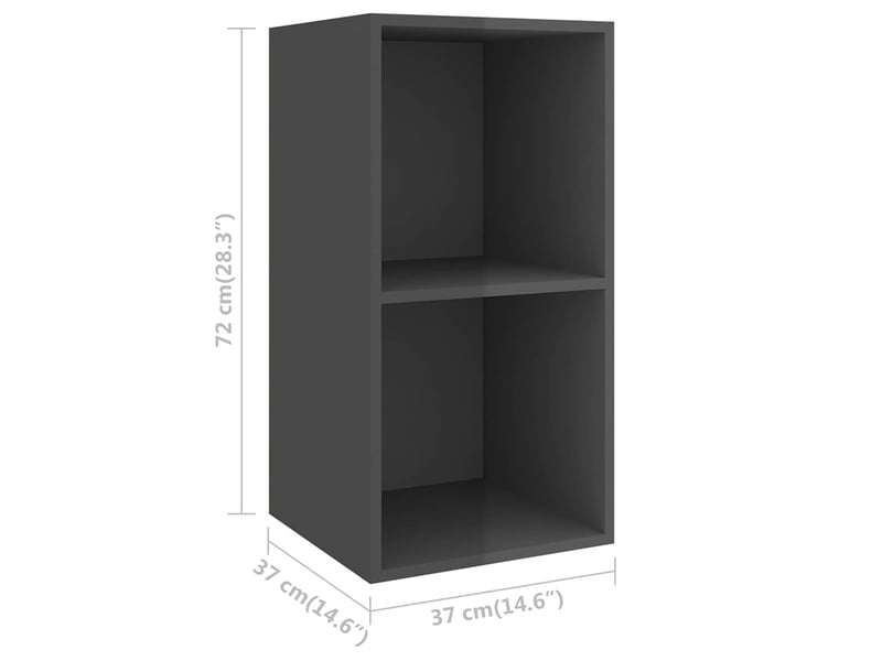  Lot de 4 meuble tv mural, meuble tv suspendu gris brillant bois d'ingénierie shl5328  - Conforama E