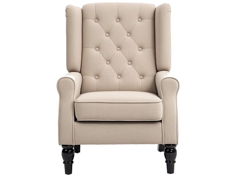  Fauteuil de salon, siège de salon, polyester, 74x87x102cm, beige  - Conforama A