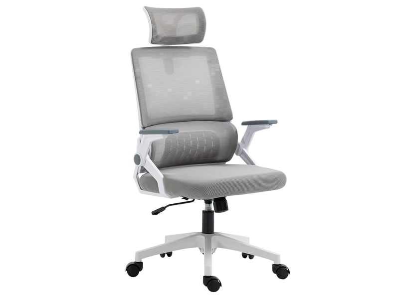  Chaise de bureau réglable en hauteur, avec appui-tête, 60 x 61 x 121,5 cm. Noire  - Conforama B