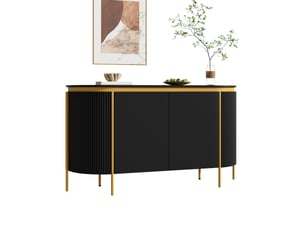 Buffet 4 porte(s)   <strong>NAHILIMI</strong> <strong></strong> - 140 cm coloris noir 
