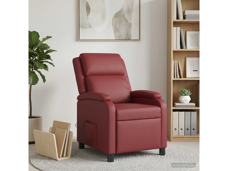  Vidaxl fauteuil de massage inclinable bordeaux simili cuir  - Conforama B