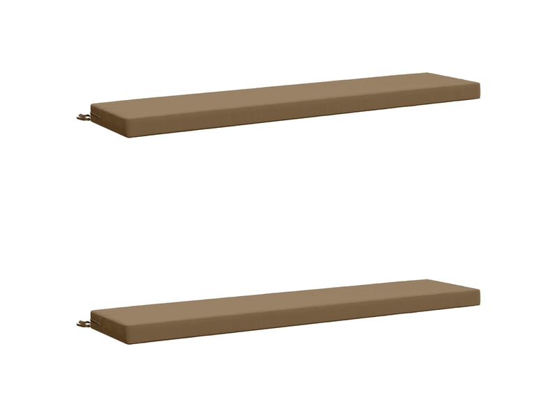 Lot de 2 coussins de banc, coussins d'assise soest 100 % polyester taupe cf57452 - Conforama A