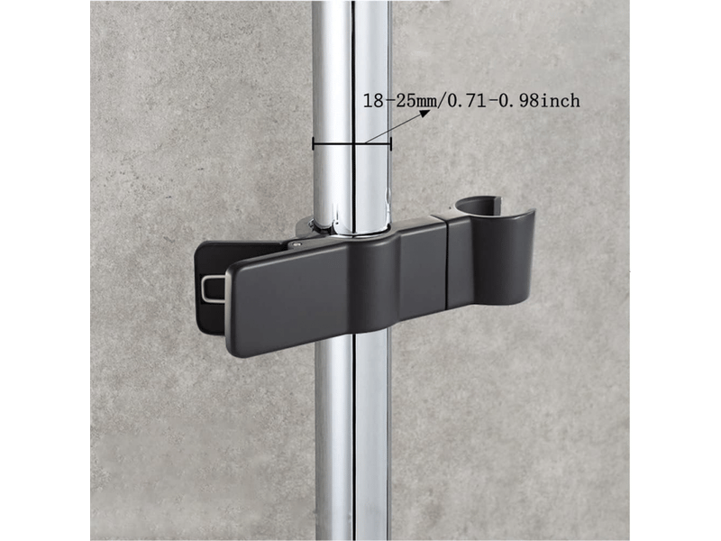 Support receveur de douche, support de tringle de douche 22-25 mm, métal, pivotant, réglable (noir) - Conforama D