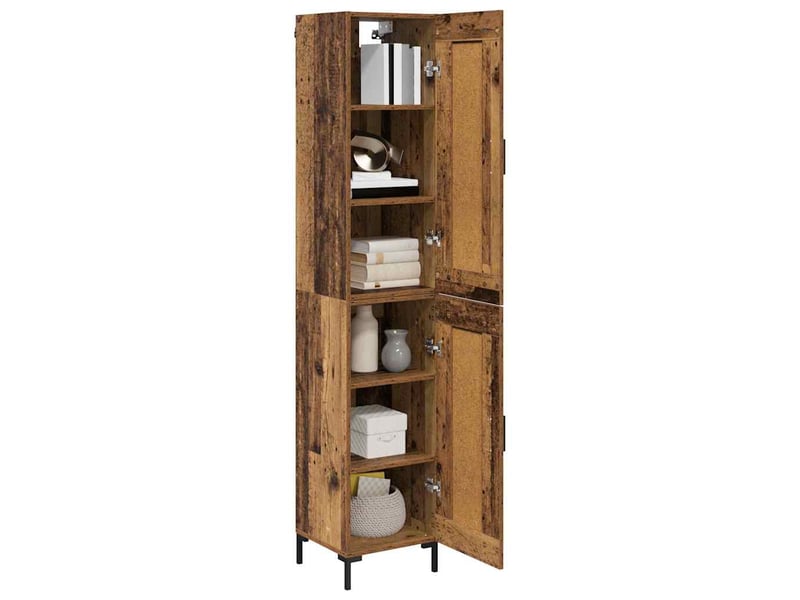  Haut armoire, armoire de rangement bois ancien 34,5x34x180 cm bois d'ingénierie shl3669  - Conforama C