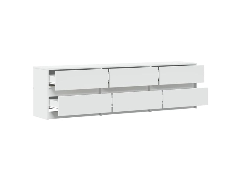 Meuble tv - banc tv - meuble de rangement avec led blanc 180x34x50 cm bois d'ingénierie - Conforama D