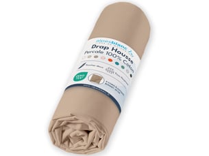 Drap housse 100% percale de coton 80 filscm² - grand bonnet 30 cm – fabrication européenne – doux, résistant – oeko-tex®